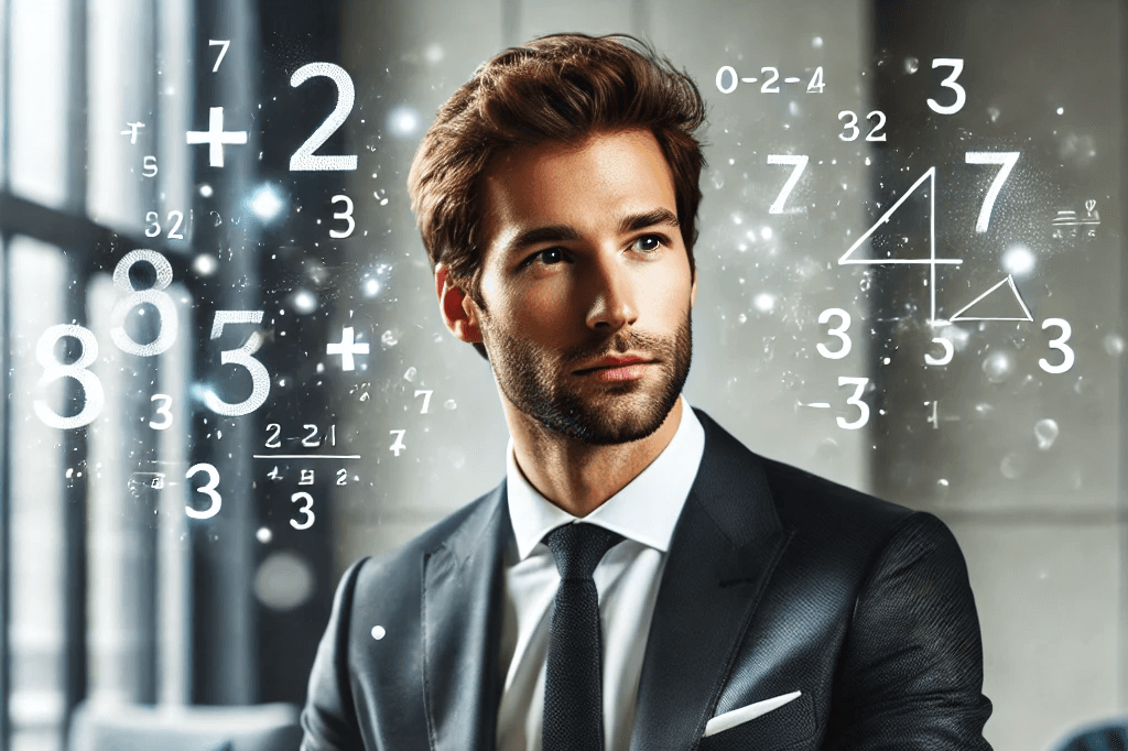 Consultant working on mental math problems